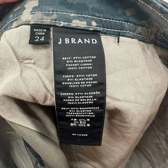 J BRAND Shorts Women 24 Evia Vale Terrestrial Camo High Waist Cotton Blend Green - Picture 4 of 7